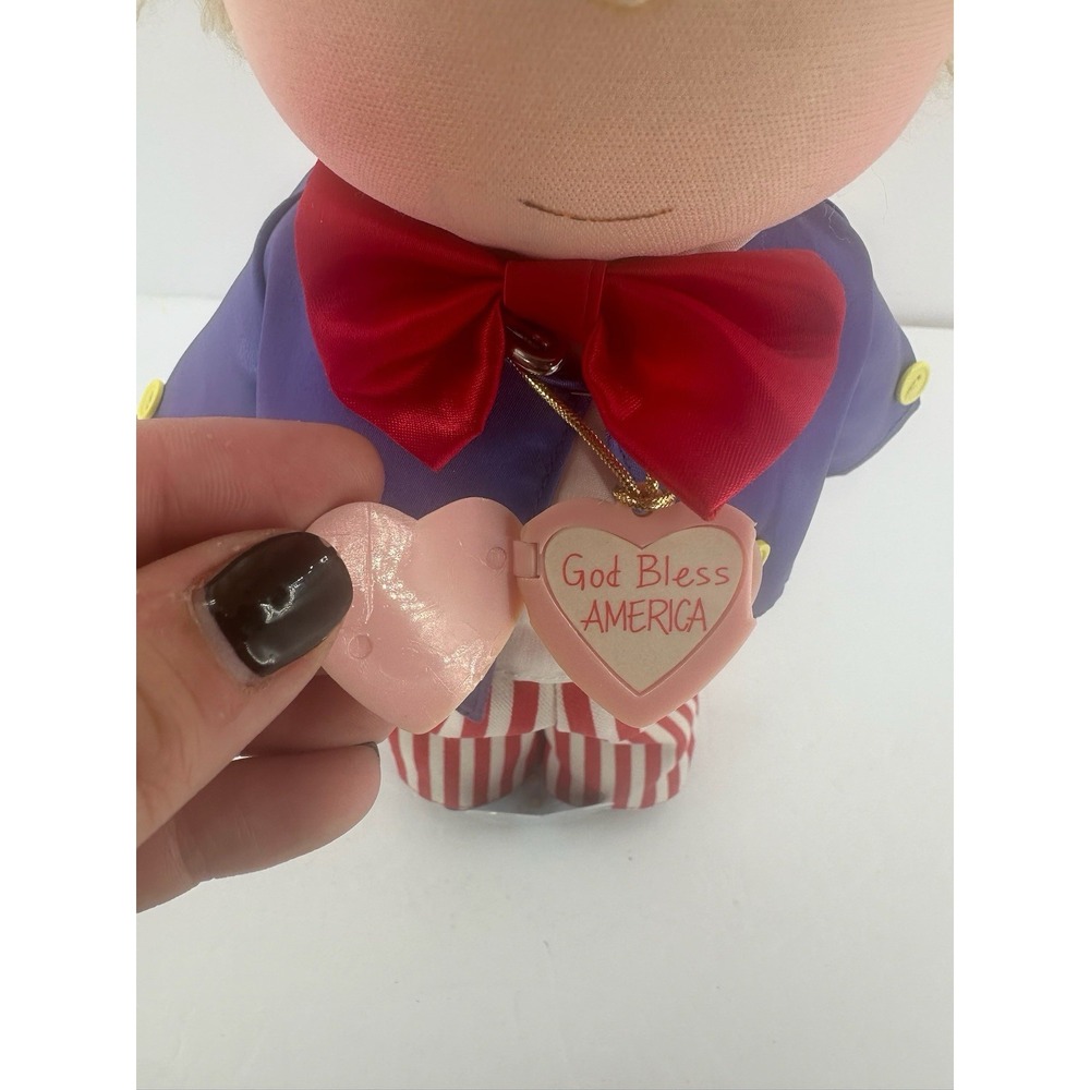 VTG 1986 APPLAUSE PRECIOUS MOMENTS UNCLE SAM DOLL WITH STAND 16", USA - Picture 5 of 6